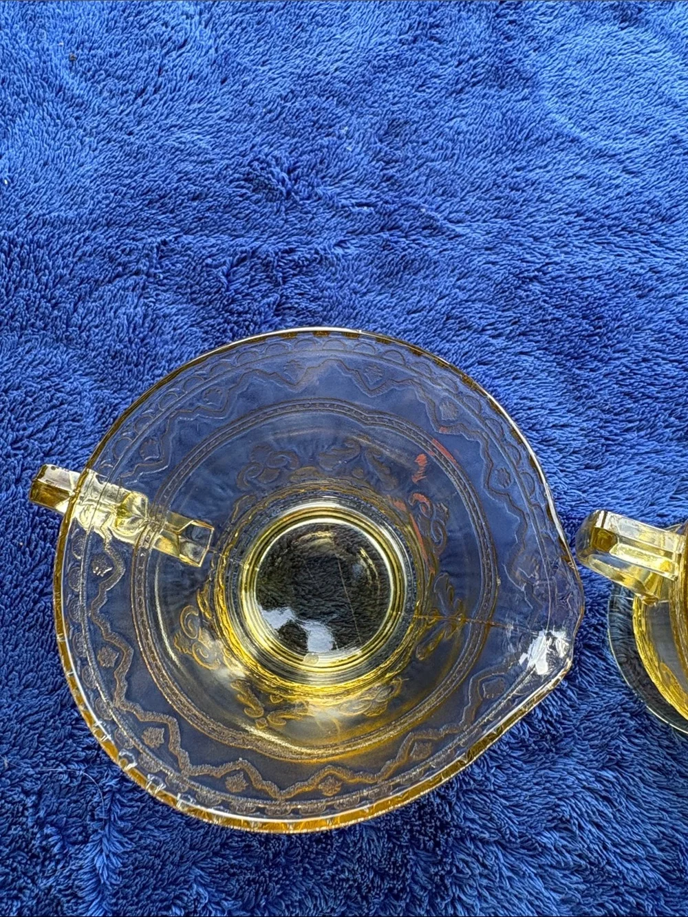 Federal Glass “Patrician” Pattern Sugar and Creamer Set
